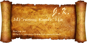 Jánossy Kamélia névjegykártya